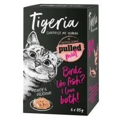 Tigeria Pulled Meat 48 X 85 G Comida Húmeda Para Gatos -Trixie Ventas 135596 pla tigeria pulledmeat huhn lachs 6x85g hs 1