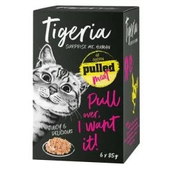 Tigeria Pulled Meat 48 X 85 G Comida Húmeda Para Gatos -Trixie Ventas 135597 pla tigeria pulledmeat huhn 6x85g hs 2
