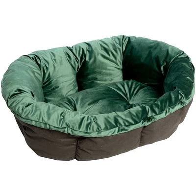 Cesta Ferplast Siesta Deluxe Negra Con Funda Sofá Aterciopelada Verde 2 Cesta Ferplast Siesta Deluxe Negra Con Funda Sofá Aterciopelada Verde - Imagen 2
