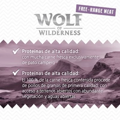 Wolf Of Wilderness Free Range 6 X 400 G / 800 G - Pack De Prueba 8 Wolf Of Wilderness Free Range 6 X 400 G / 800 G - Pack De Prueba - Imagen 8