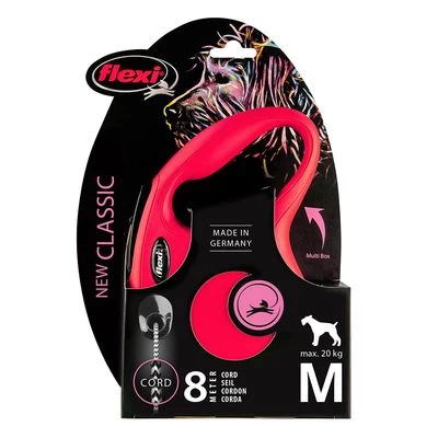 Correa Extensible Flexi New Classic Roja Con Cordón De 8 M 6 Correa Extensible Flexi New Classic Roja Con Cordón De 8 M - Imagen 6