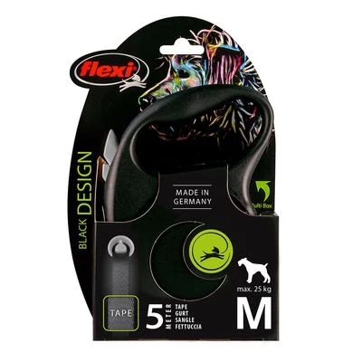 Correa Extensible Flexi Black Design Con Cinta De 5 M 6 Correa Extensible Flexi Black Design Con Cinta De 5 M - Imagen 6