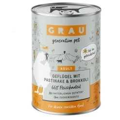 GRAU Ave, Chirivía Y Brécol Comida Húmeda Para Perros -Trixie Ventas 268398 pla grau hundefutter gefluegel pastinake brokkoli 400g hs 01 9 1