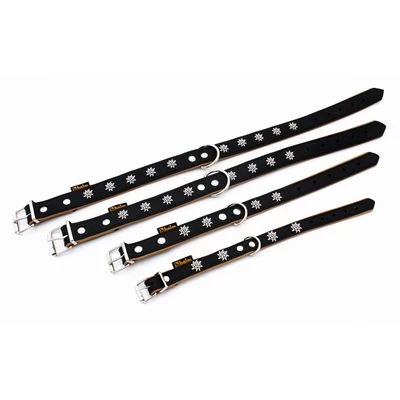 Collar De Cuero Heim Edelweiß Color Negro / Natural Para Perros 4 Collar De Cuero Heim Edelweiß Color Negro / Natural Para Perros - Imagen 4