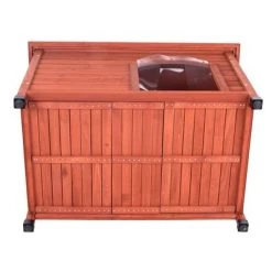 Caseta De Madera Woody Con Puerta Para Perros 26 Caseta De Madera Woody Con Puerta Para Perros -Trixie Ventas 55518 woody flachdach fg 8302 3
