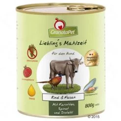 GranataPet Liebling's Mahlzeit 6 X 800 G -Trixie Ventas 64542 granatapet rind fasan 800g 5