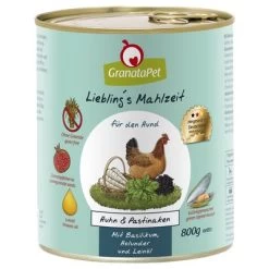 GranataPet Liebling's Mahlzeit 6 X 800 G -Trixie Ventas 78130 pla granatapet lieblingsmahlzeit huhnpastinaken 6x800g 0