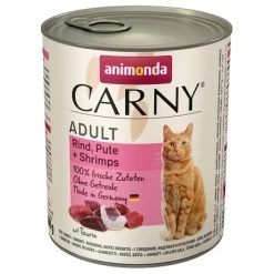 Animonda Carny Adult 6 X 800 G -Trixie Ventas 83735 pla animonda carny adult rind pute shrimps 800g hs 01 2 1