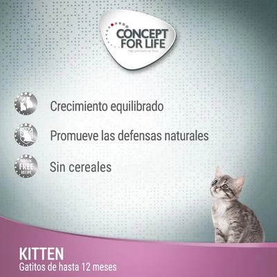 Concept For Life Kitten Sin Cereales Con Salmón En Salsa 2 Concept For Life Kitten Sin Cereales Con Salmón En Salsa - Imagen 2